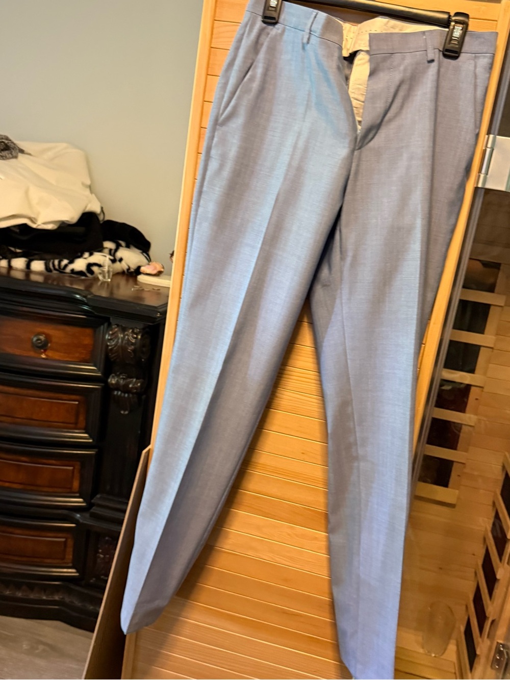 HUGO Light Blue Men's Dress Pants - Slim Tailored